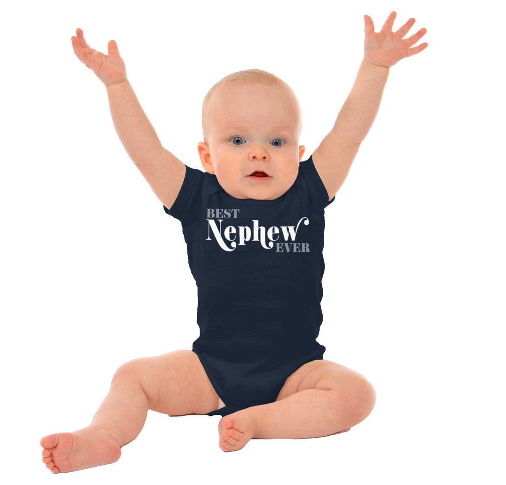 Best Nephew Ever Romper Bodysuit-Direct To Garment Print-Brisco Baby