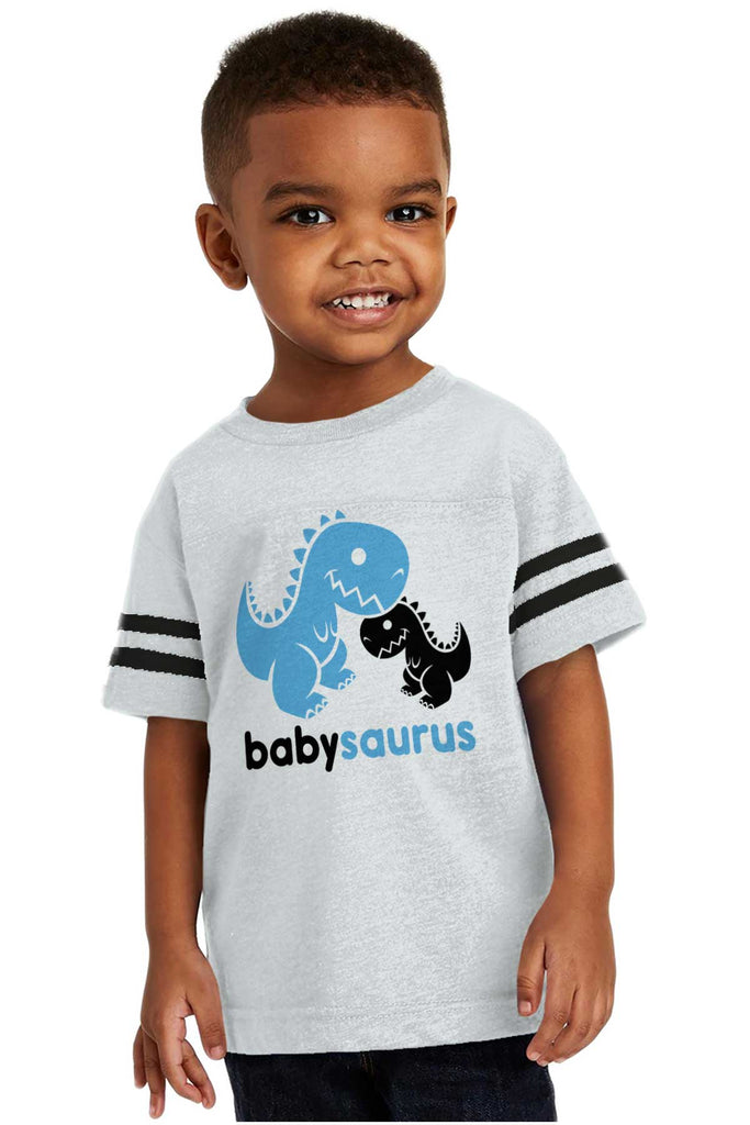Babysaurus Rex Toddler Football Jersey Tee-Direct To Garment Print-Brisco Baby