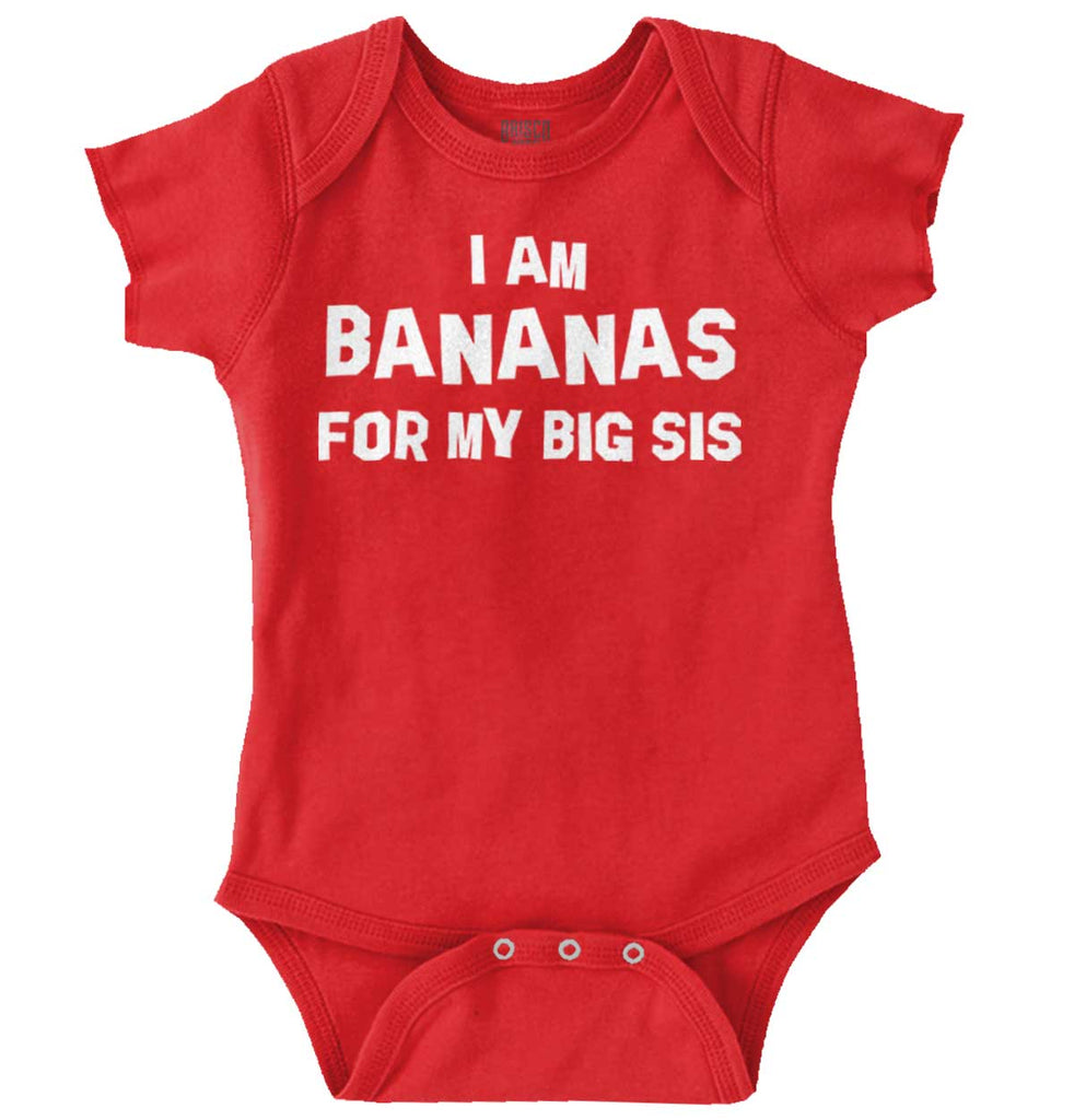Bananas For Big Sis Romper Bodysuit-Direct To Garment Print-Brisco Baby