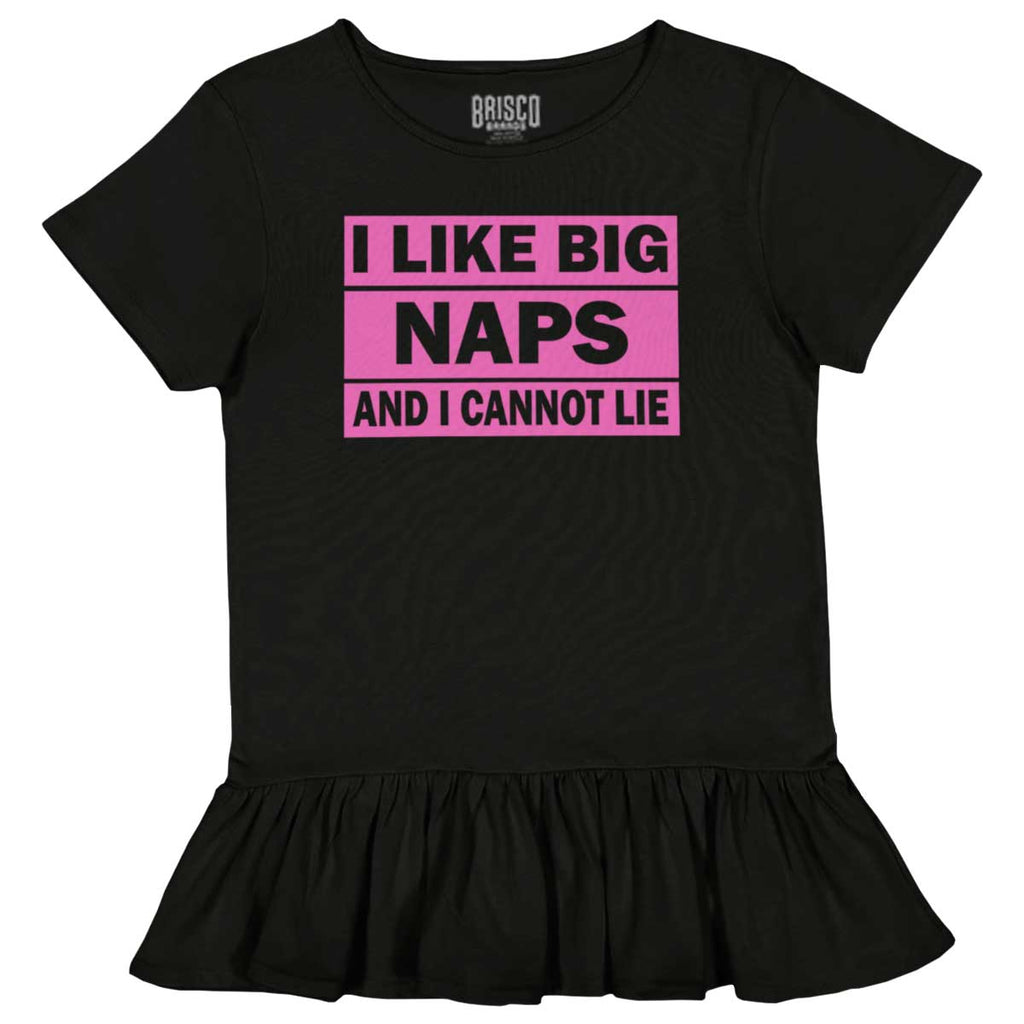 Big Naps Toddler Ruffle Bottom Tee-Direct To Garment Print-Brisco Baby