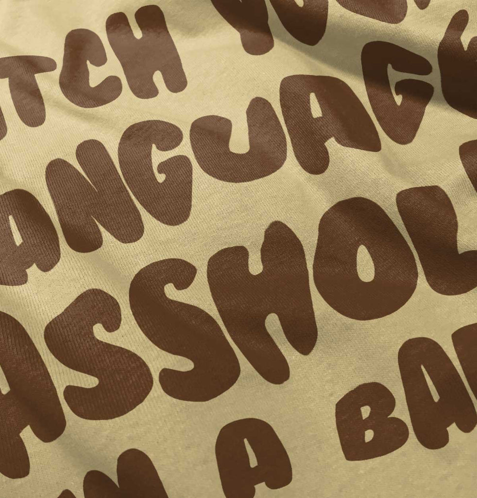 Watch Your Language Romper Bodysuit-Direct To Garment Print-Brisco Baby