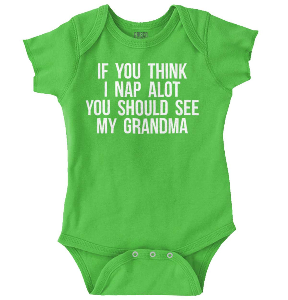 Nap A Lot See Grandma Romper Bodysuit-Direct To Garment Print-Brisco Baby