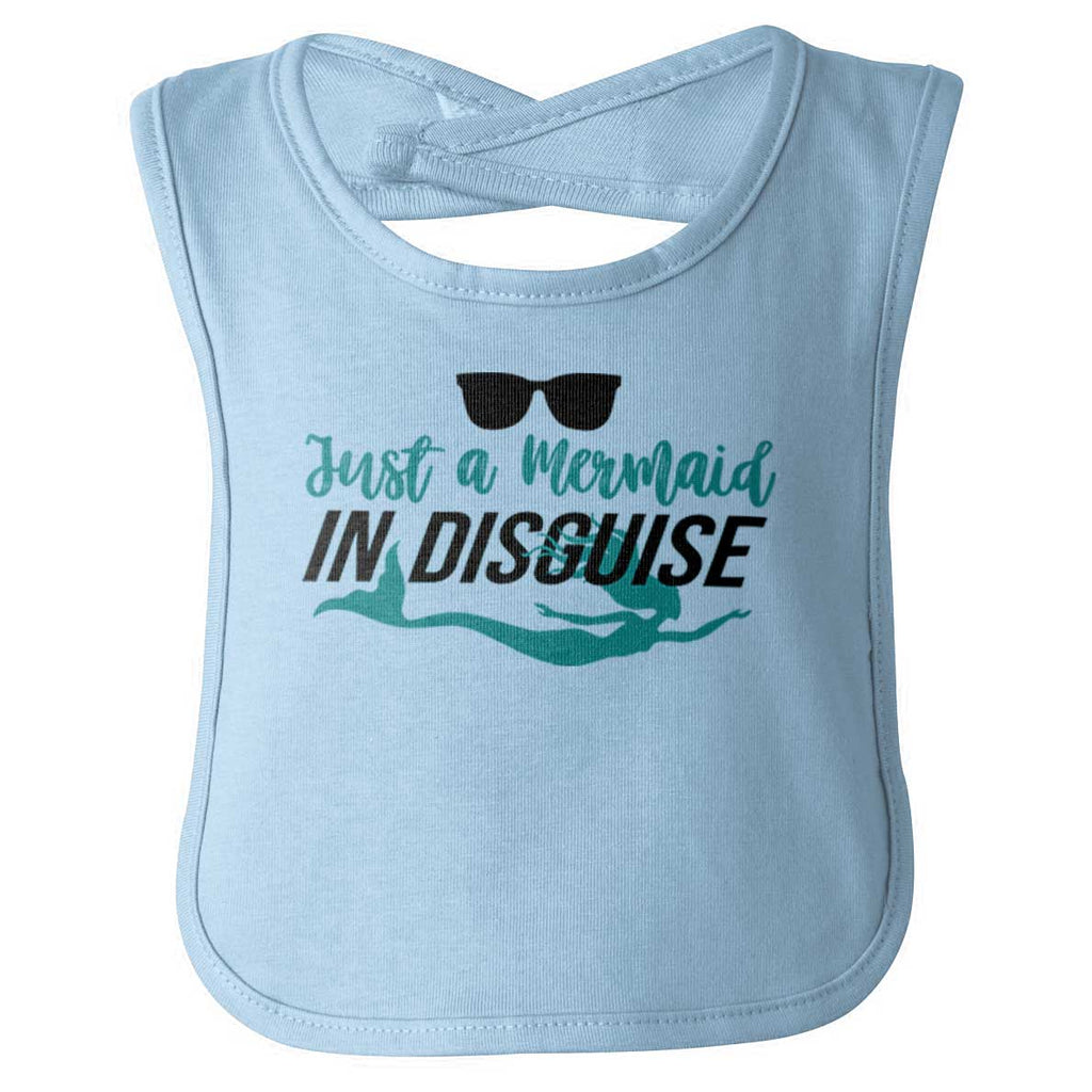 Mermaid In Disguise Infant Baby Bib-Direct To Garment Print-Brisco Baby