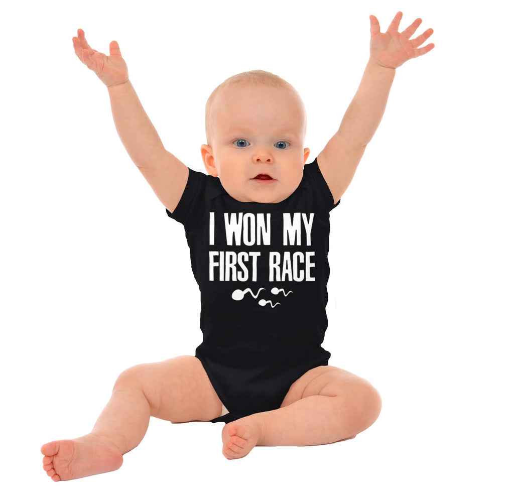 Won The Race Romper Bodysuit-Direct To Garment Print-Brisco Baby