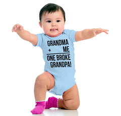 One Broke Grandpa Romper Bodysuit-Direct To Garment Print-Brisco Baby