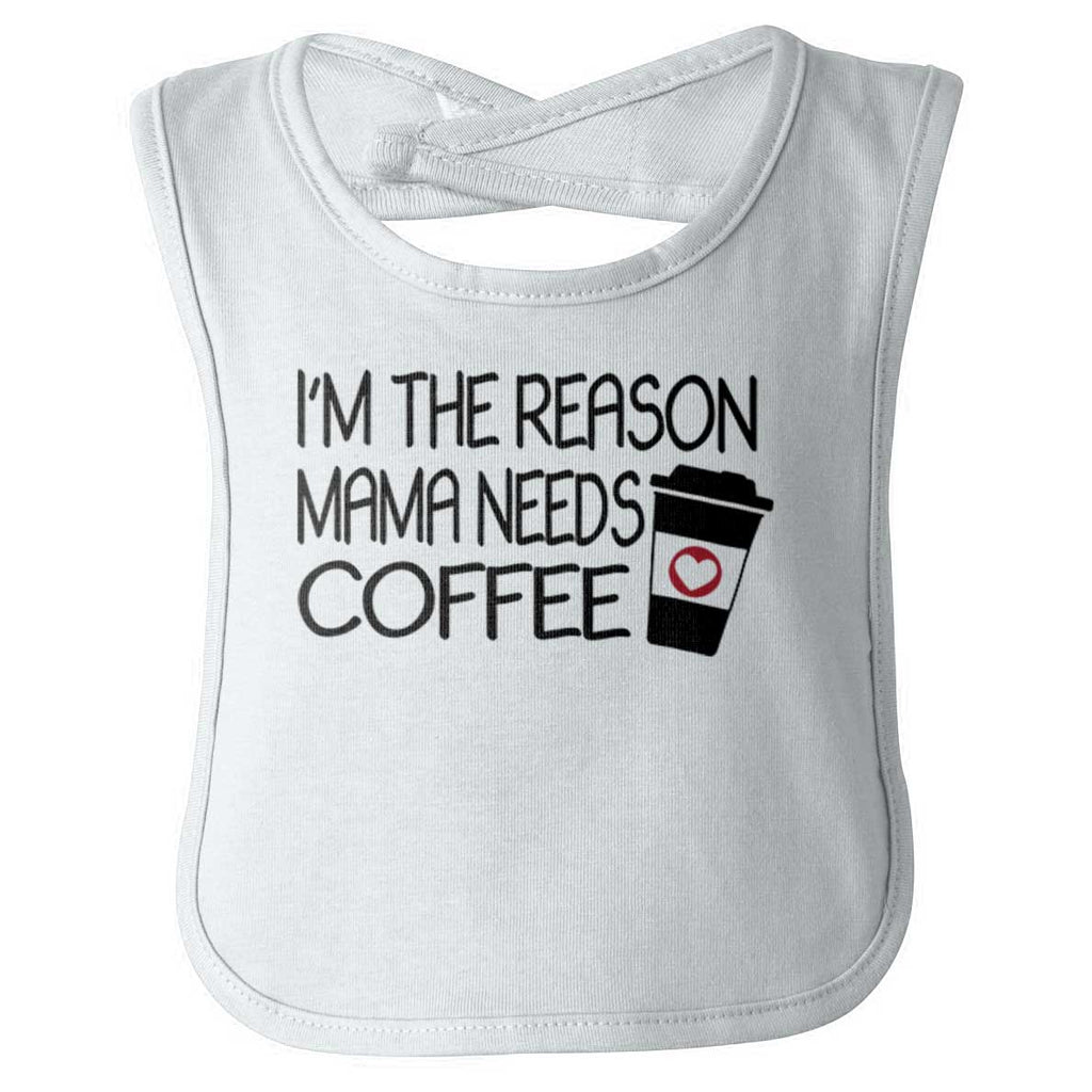 Mama Needs Coffee Infant Baby Bib-Direct To Garment Print-Brisco Baby