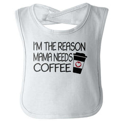 Mama Needs Coffee Infant Baby Bib-Direct To Garment Print-Brisco Baby