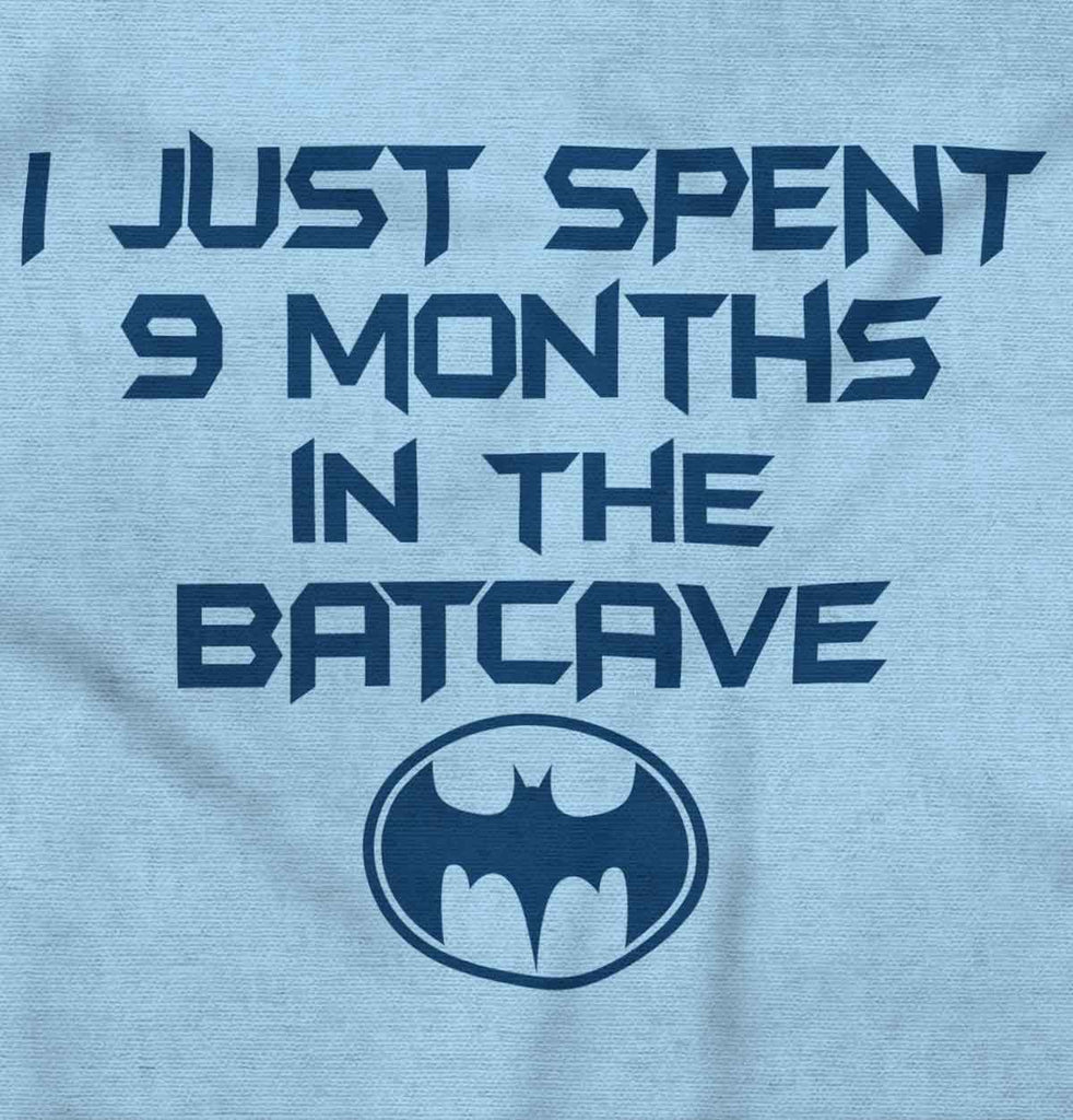 9 Months in Batcave Infant Toddler T Shirt-Direct To Garment Print-Brisco Baby