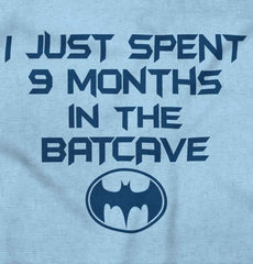 9 Months in Batcave Infant Toddler T Shirt-Direct To Garment Print-Brisco Baby