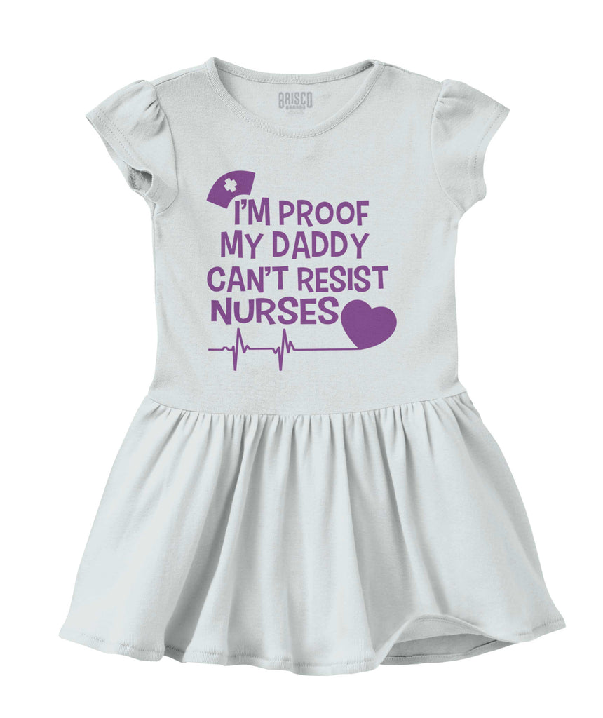 Can't Resist Nurses Solid Baby Infant Dress-Direct To Garment Print-Brisco Baby