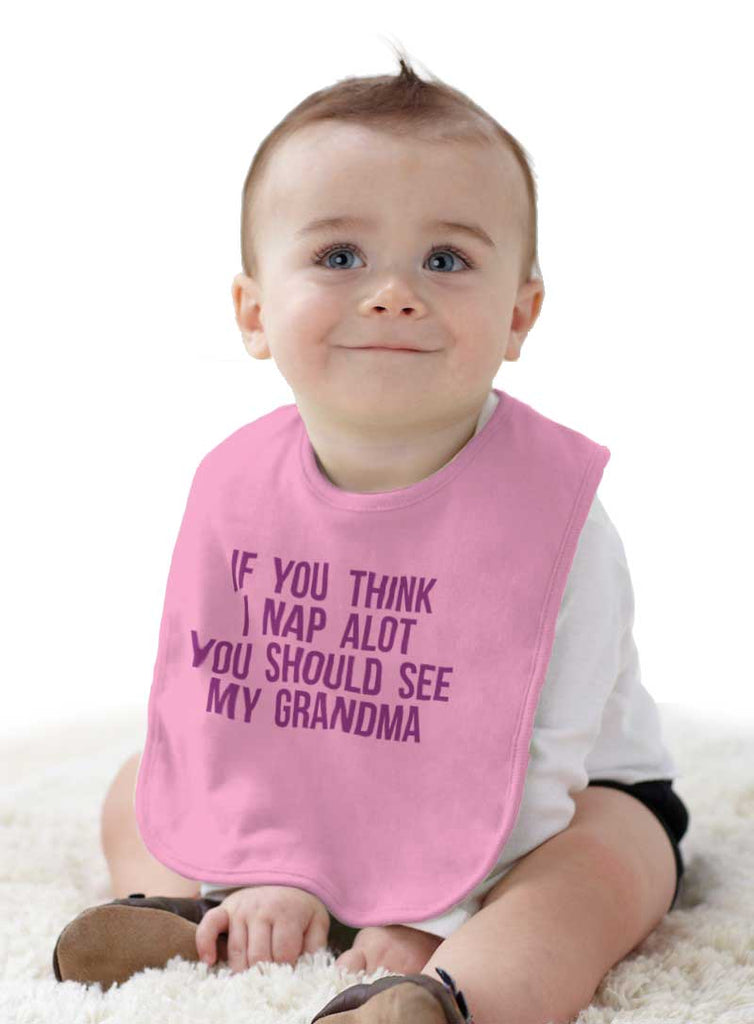 Nap A Lot See Grandma Infant Baby Bib-Direct To Garment Print-Brisco Baby