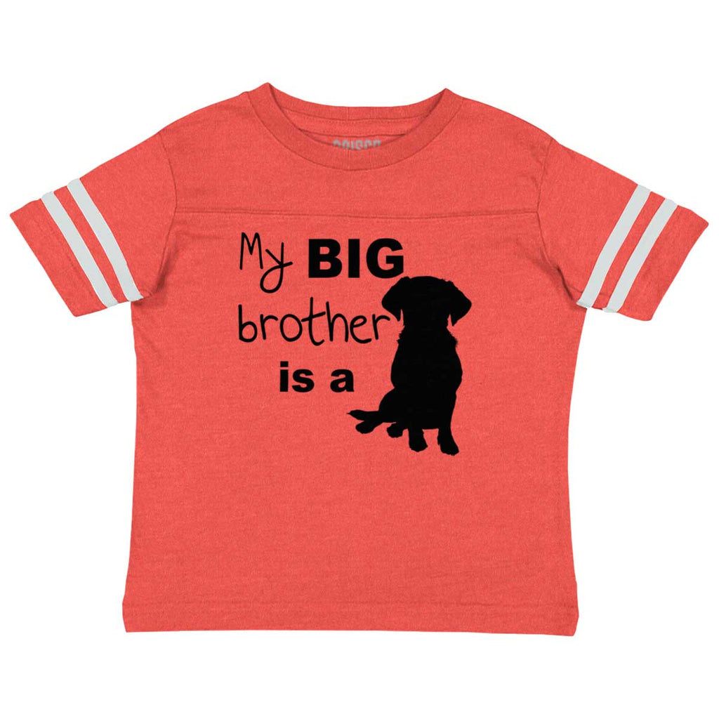 Brother is a Dog Toddler Football Jersey Tee-Direct To Garment Print-Brisco Baby