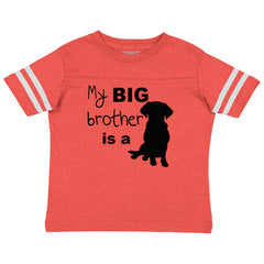 Brother is a Dog Toddler Football Jersey Tee-Direct To Garment Print-Brisco Baby