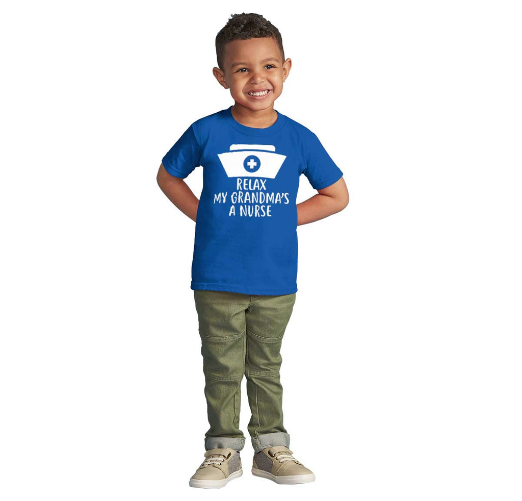 Relax My Grandma's A Nurse Infant Toddler T Shirt-Direct To Garment Print-Brisco Baby