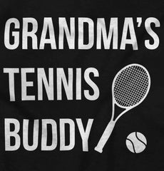 Grandma's Tennis Buddy Infant Baby Bib-Direct To Garment Print-Brisco Baby