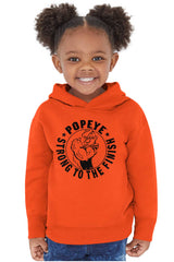 Popeye To The Finish Toddler Pullover Hoodie-Direct To Garment Print-Brisco Baby