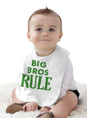Big Bros Rule Infant Baby Bib-Direct To Garment Print-Brisco Baby