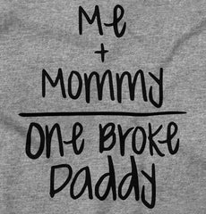 One Broke Daddy Romper Bodysuit-Direct To Garment Print-Brisco Baby