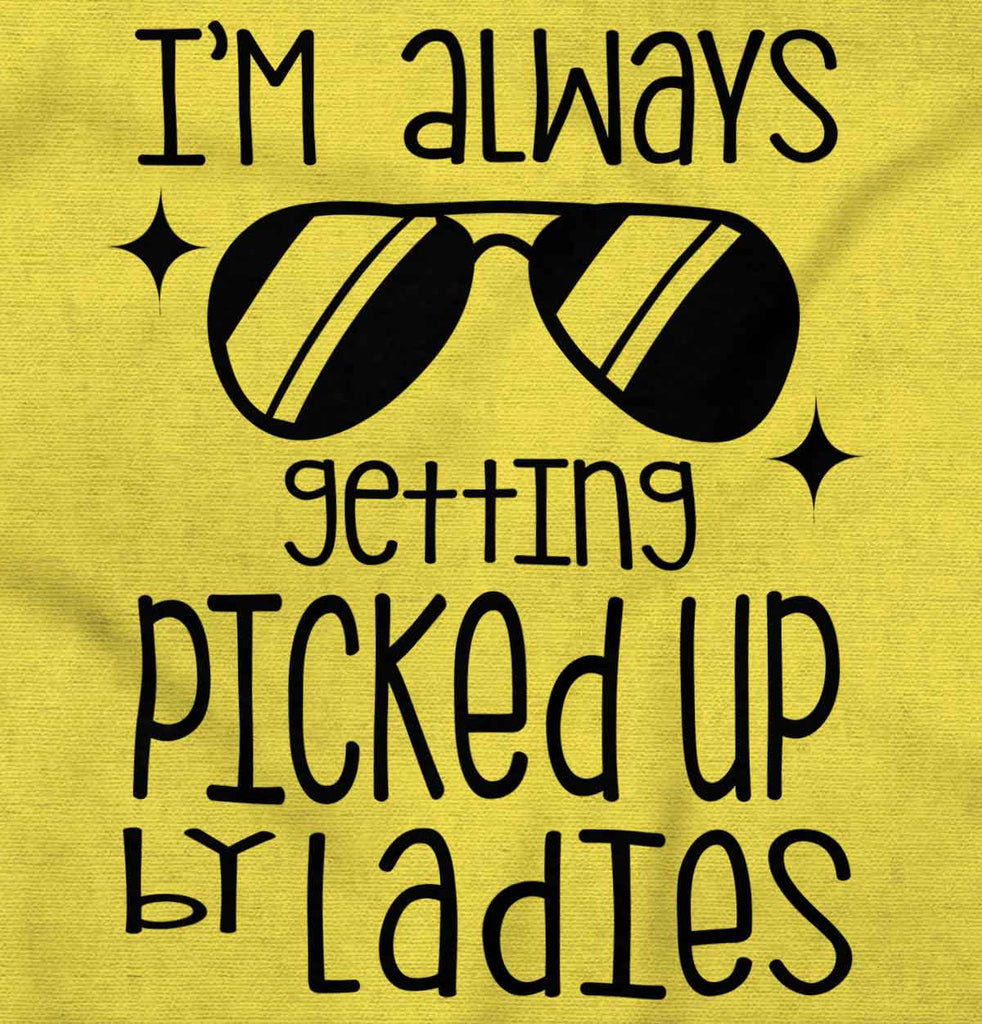 Picked Up By Ladies Romper Bodysuit-Direct To Garment Print-Brisco Baby