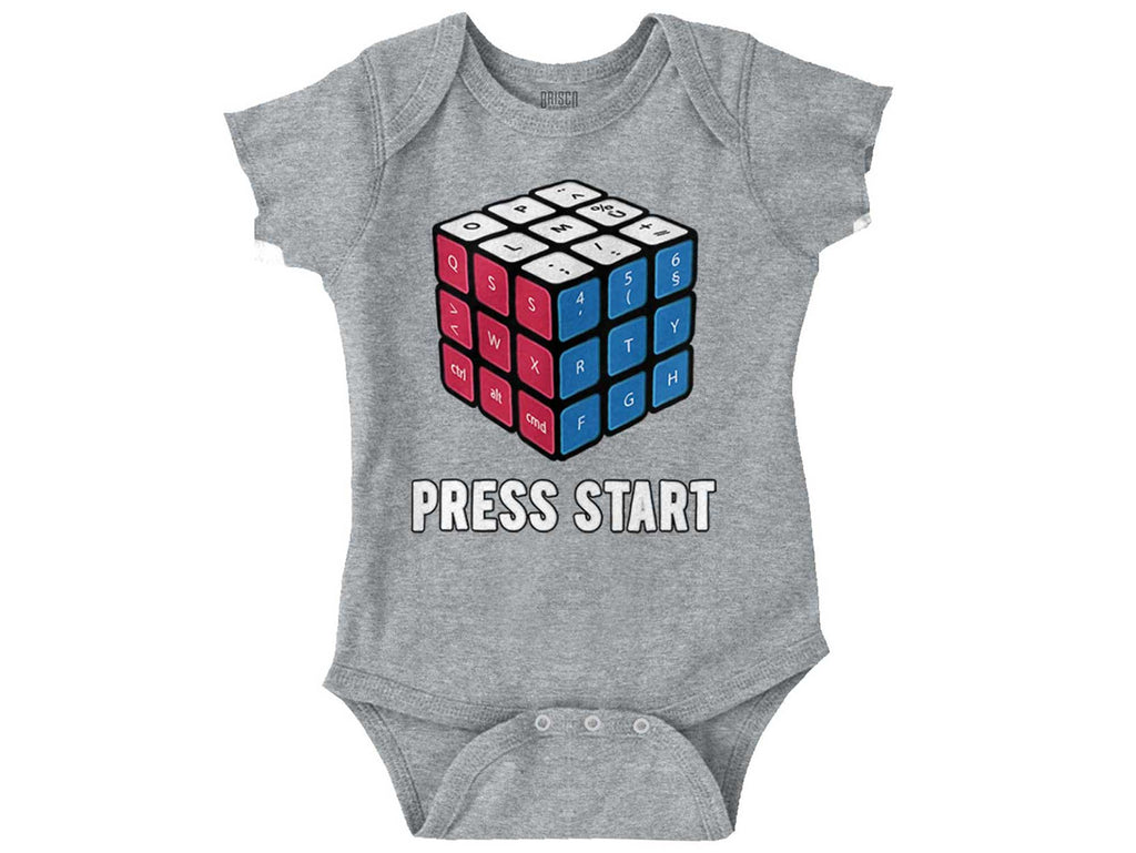 Press Start Romper Bodysuit-Direct To Garment Print-Brisco Baby