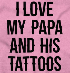 I Love Papa And Tattoos Romper Bodysuit-Direct To Garment Print-Brisco Baby