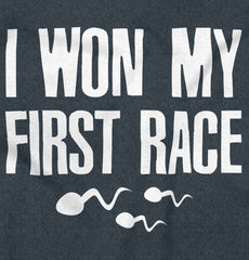 Won The Race Football Romper Bodysuit-Direct To Garment Print-Brisco Baby