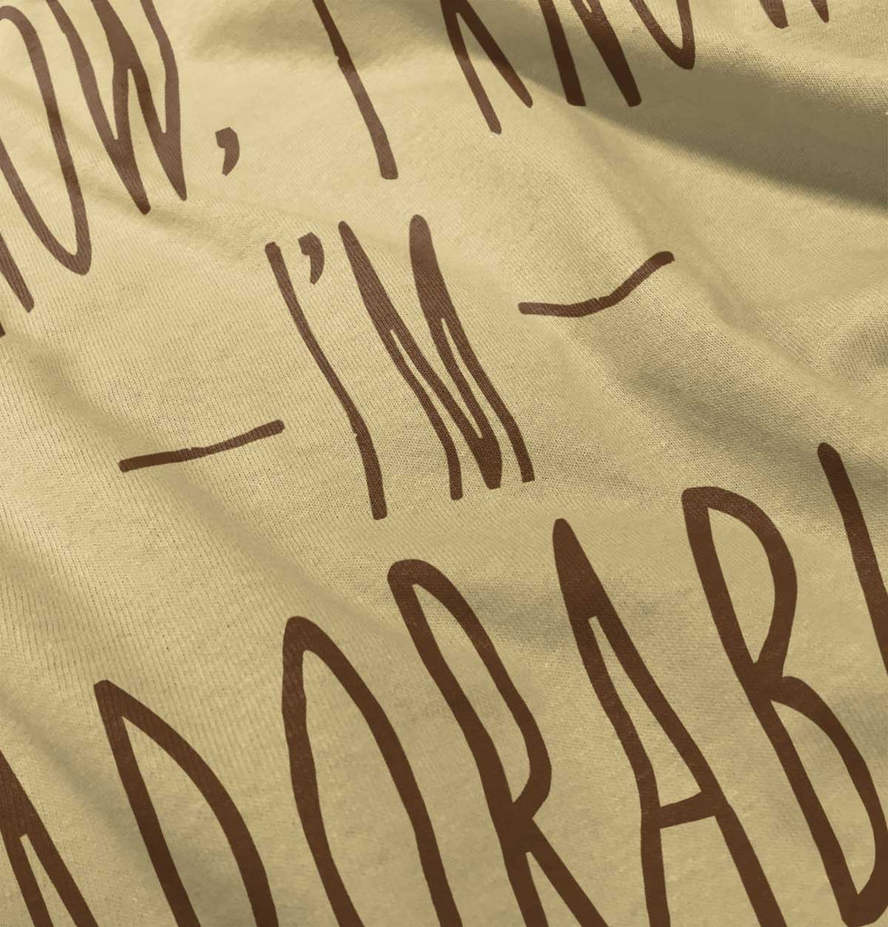 I Know I'm Adorable Romper Bodysuit-Direct To Garment Print-Brisco Baby