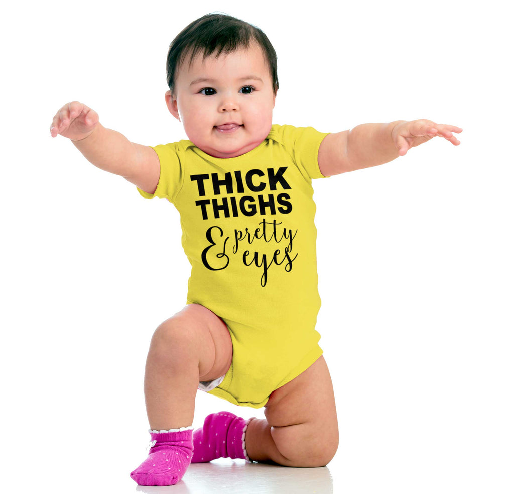 Thick Thighs Romper Bodysuit-Direct To Garment Print-Brisco Baby