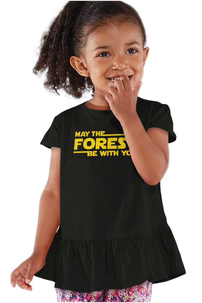 May The Forest Toddler Ruffle Bottom Tee-Direct To Garment Print-Brisco Baby
