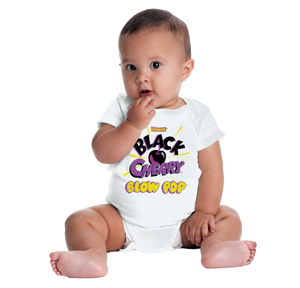 Black Cherry Blow Pop Romper Bodysuit-Direct To Garment Print-Brisco Baby