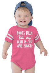 Aunt is Single Football Romper Bodysuit-Direct To Garment Print-Brisco Baby