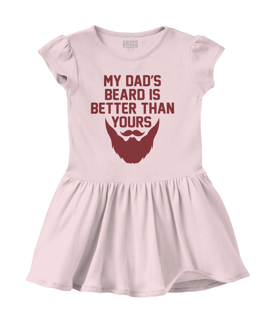 Dad's Beard Solid Baby Infant Dress-Direct To Garment Print-Brisco Baby