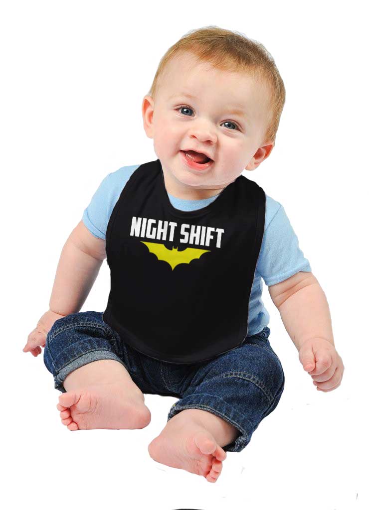 Night Shift Infant Baby Bib-Direct To Garment Print-Brisco Baby