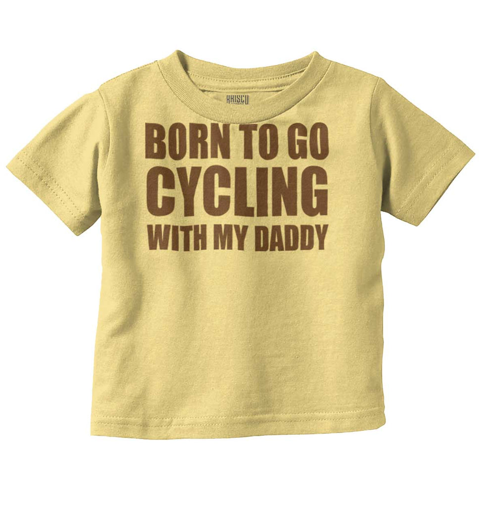 Cycling With Daddy Infant Toddler T Shirt-Direct To Garment Print-Brisco Baby