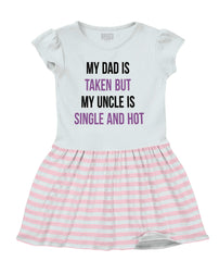 Dad Taken Uncle Sing Baby Striped Skirt Dress-Direct To Garment Print-Brisco Baby