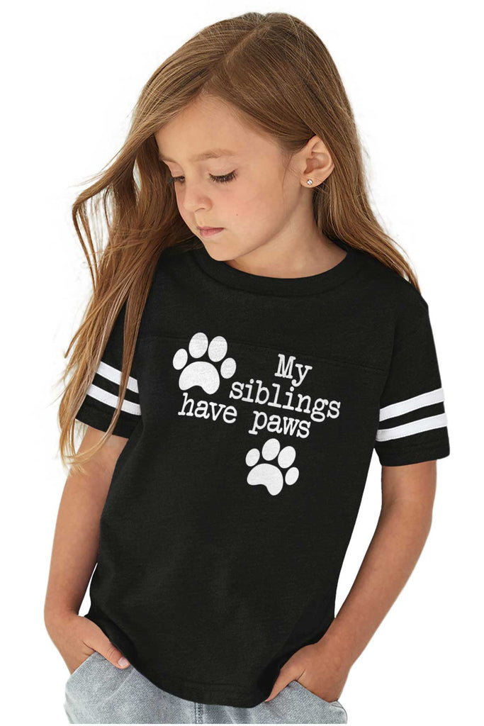 Siblings have paws Toddler Football Jersey Tee-Direct To Garment Print-Brisco Baby