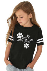 Siblings have paws Toddler Football Jersey Tee-Direct To Garment Print-Brisco Baby