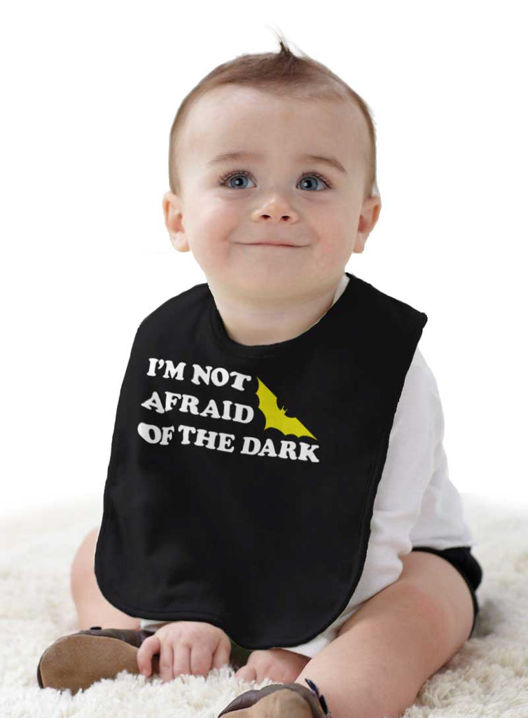Afraid of Dark Infant Baby Bib-Direct To Garment Print-Brisco Baby