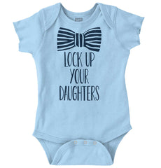 Lock Up Your Daughters Romper Bodysuit-Direct To Garment Print-Brisco Baby