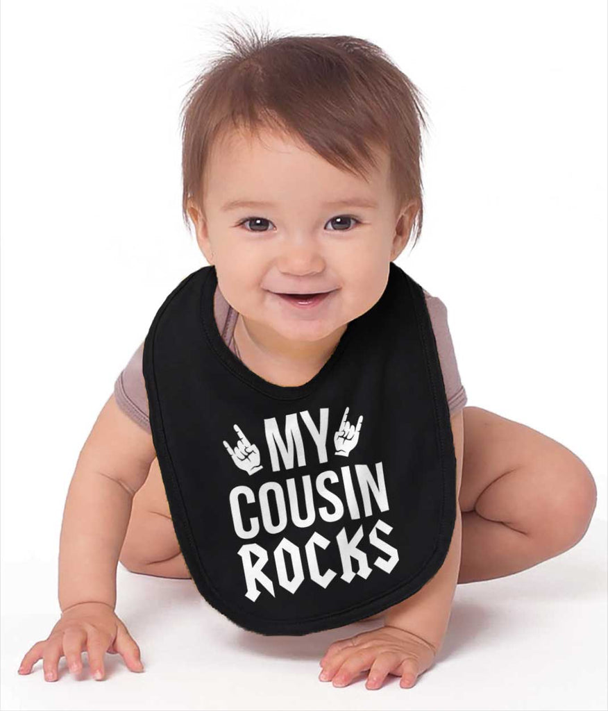 My Cousin Rocks Infant Baby Bib-Direct To Garment Print-Brisco Baby