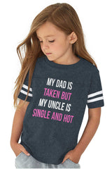 Dad Taken Uncle Sing Toddler Football Jersey Tee-Direct To Garment Print-Brisco Baby