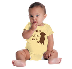 Brother is a Dog Romper Bodysuit-Direct To Garment Print-Brisco Baby