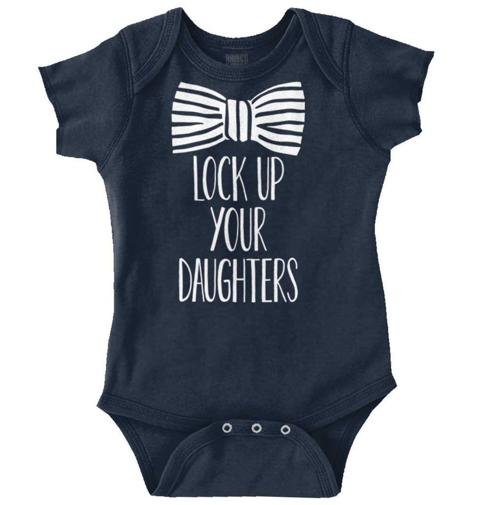 Lock Up Your Daughters Romper Bodysuit-Direct To Garment Print-Brisco Baby