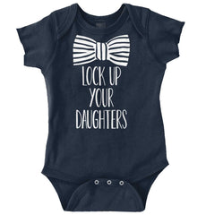 Lock Up Your Daughters Romper Bodysuit-Direct To Garment Print-Brisco Baby