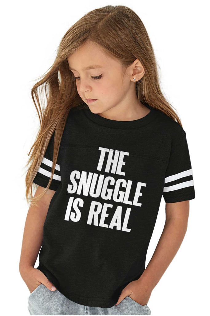 Snuggle Is Real Toddler Football Jersey Tee-Direct To Garment Print-Brisco Baby