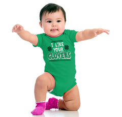 Your St Patty Clovers Romper Bodysuit-Direct To Garment Print-Brisco Baby