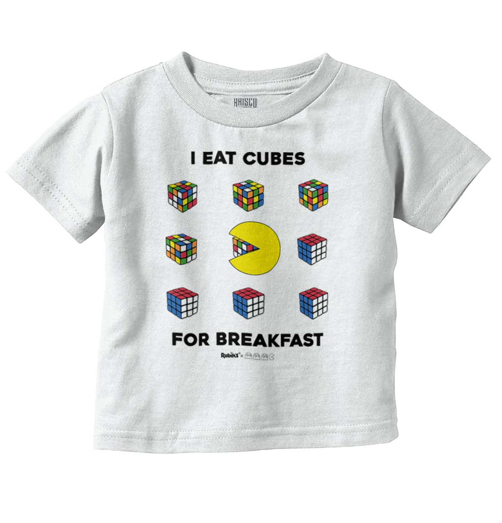Eat Cubes For Breakfast Infant Toddler T Shirt-Direct To Garment Print-Brisco Baby