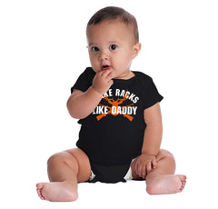 I Like Racks Like Daddy Romper Bodysuit-Direct To Garment Print-Brisco Baby