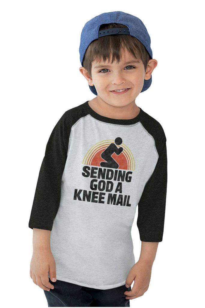 Sending God A Knee Mail Toddler Baseball-Direct To Garment Print-Brisco Baby
