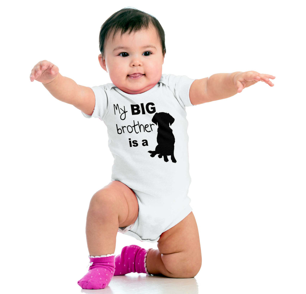 Brother is a Dog Romper Bodysuit-Direct To Garment Print-Brisco Baby